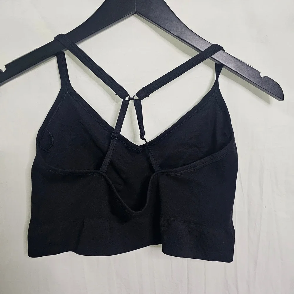Old Navy‎ Active Seamless Go-Dry Sports Bra Black 2X Adjustable Straps Racerback